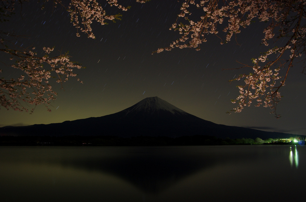 田貫湖の桜と富士山