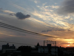 夕日と雲