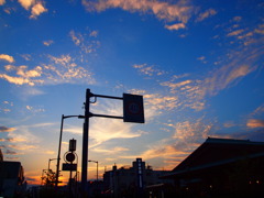 夕焼けと平安閣