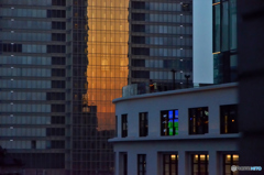 DSC_2973「ビル街の夕日」