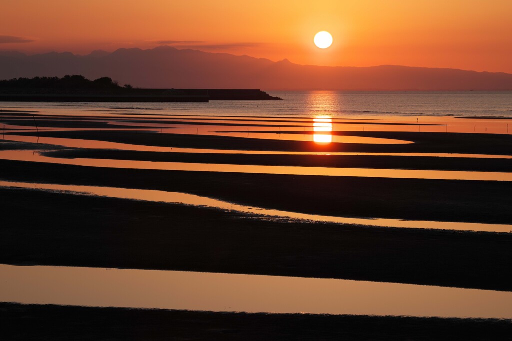 日本一の夕日 真玉海岸