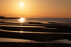 恋叶ロードの夕日