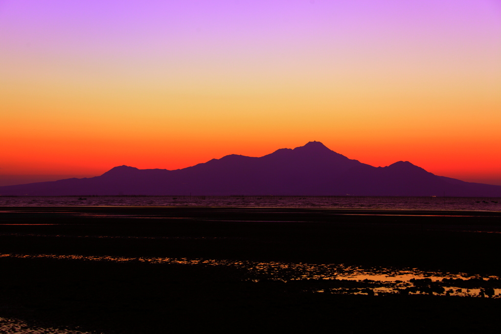 御輿来海岸の夕陽
