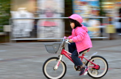 自転車練習中