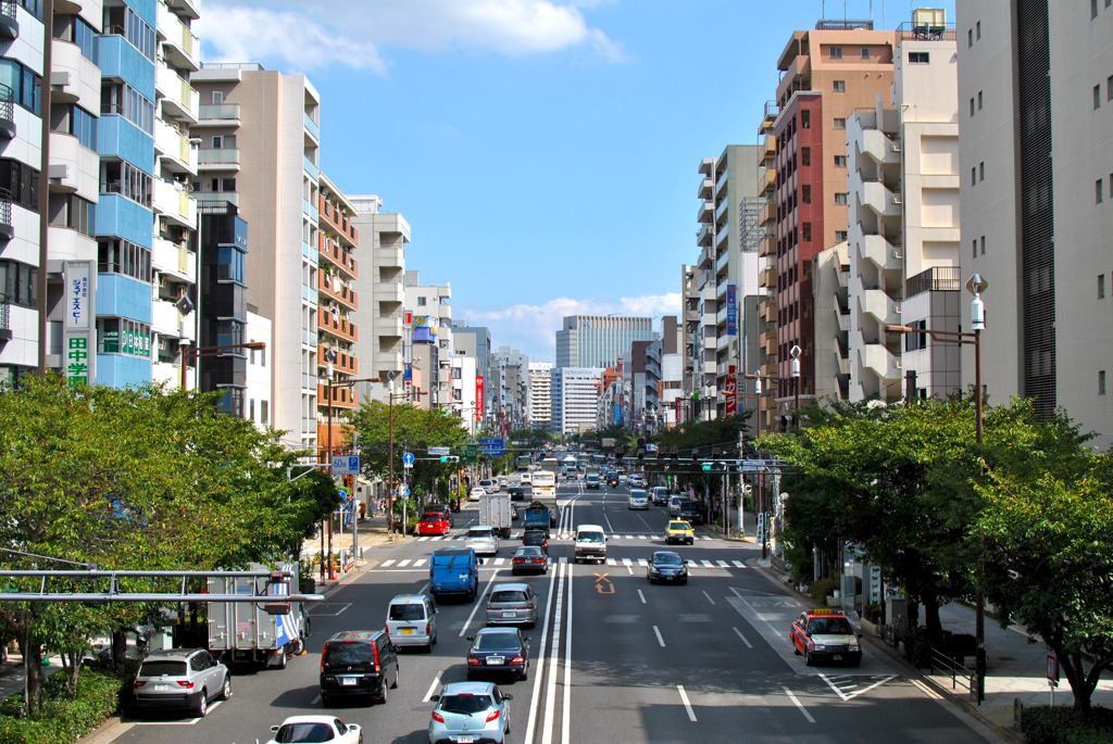 歩道橋　永代通り