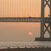 明石海峡大橋　日没