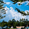 夏、雲、キャンプ