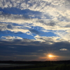 印旛沼・夕景　- 夏の日の夕陽 -