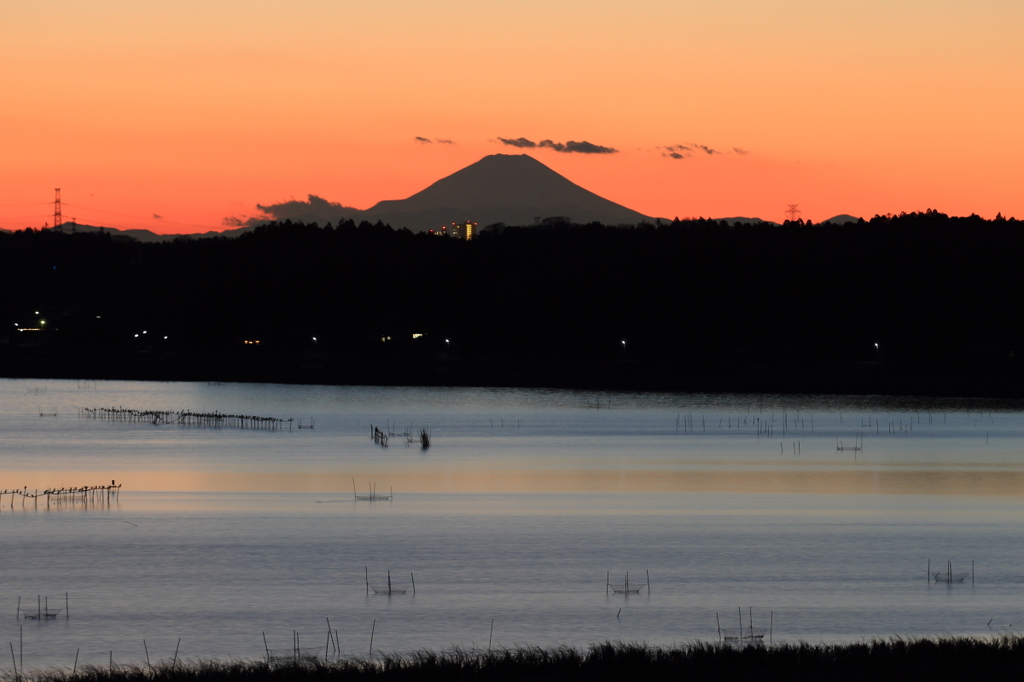 印旛沼・夕景　- 穏やかに暮れ行く -