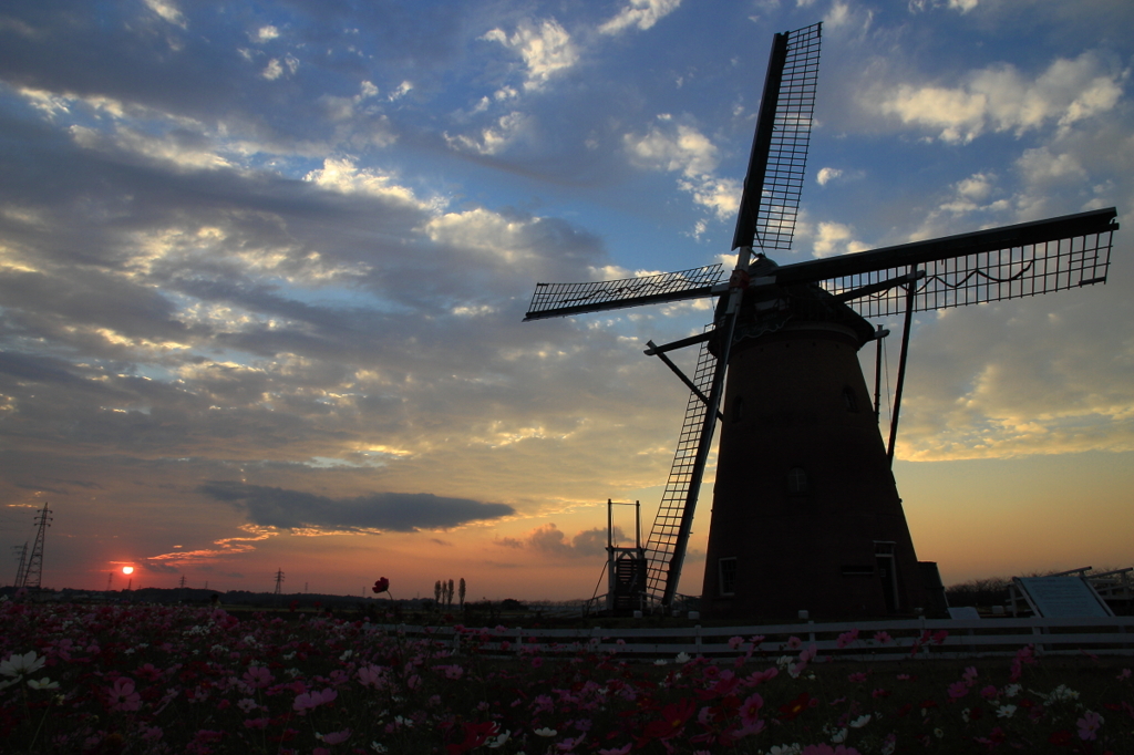 印旛沼・風車 - 秋の夕陽に酔いしれて - by Teddy_y （ID：2152688） - 写真共有サイト:PHOTOHITO