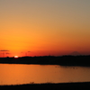 印旛沼・夕景　- 水面を染める落陽 -
