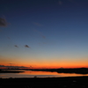 印旛沼・夕景　- 茜水面と富士 -