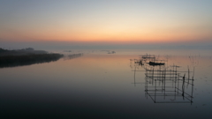 印旛沼・朝景　- 穏やかな靄の朝 -