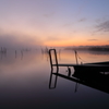 印旛沼・朝景　- 桟橋の蒙霧 -