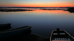 印旛沼・朝景　- 穏やかな秋の夜明け -