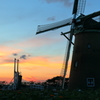 印旛沼・風車　- 夏の夕暮れ -