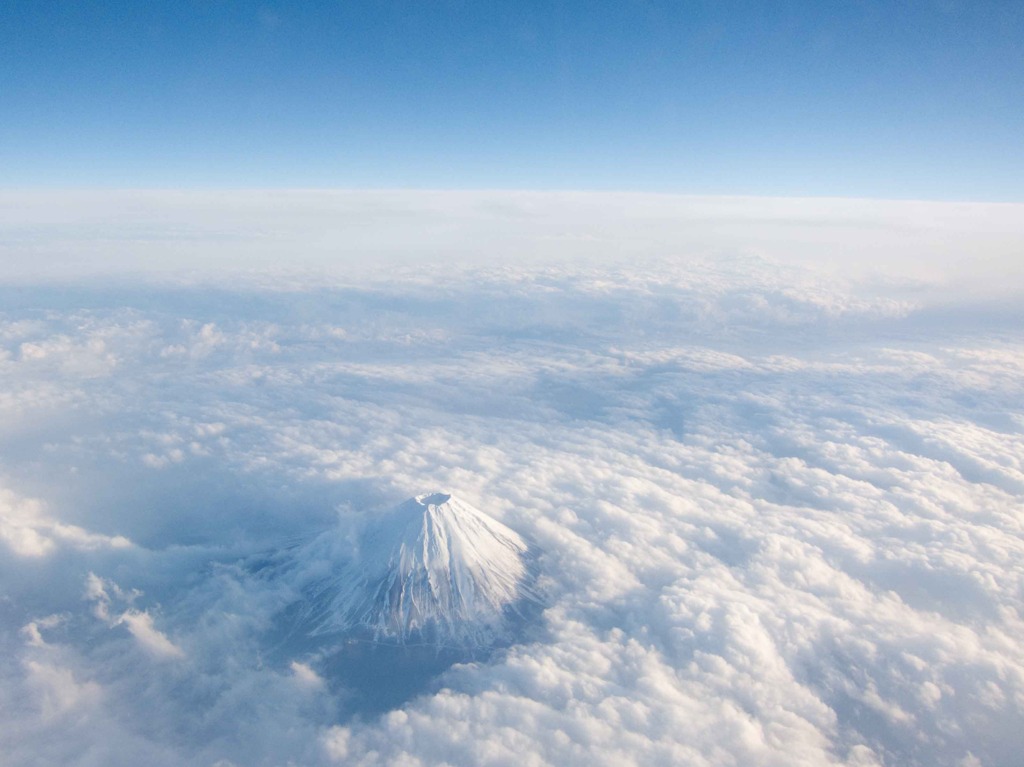 飛行機からみた富士山