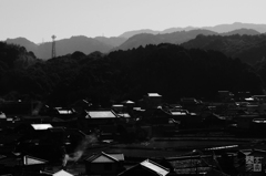 山の見える町