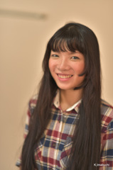 友人を相手にポートレート