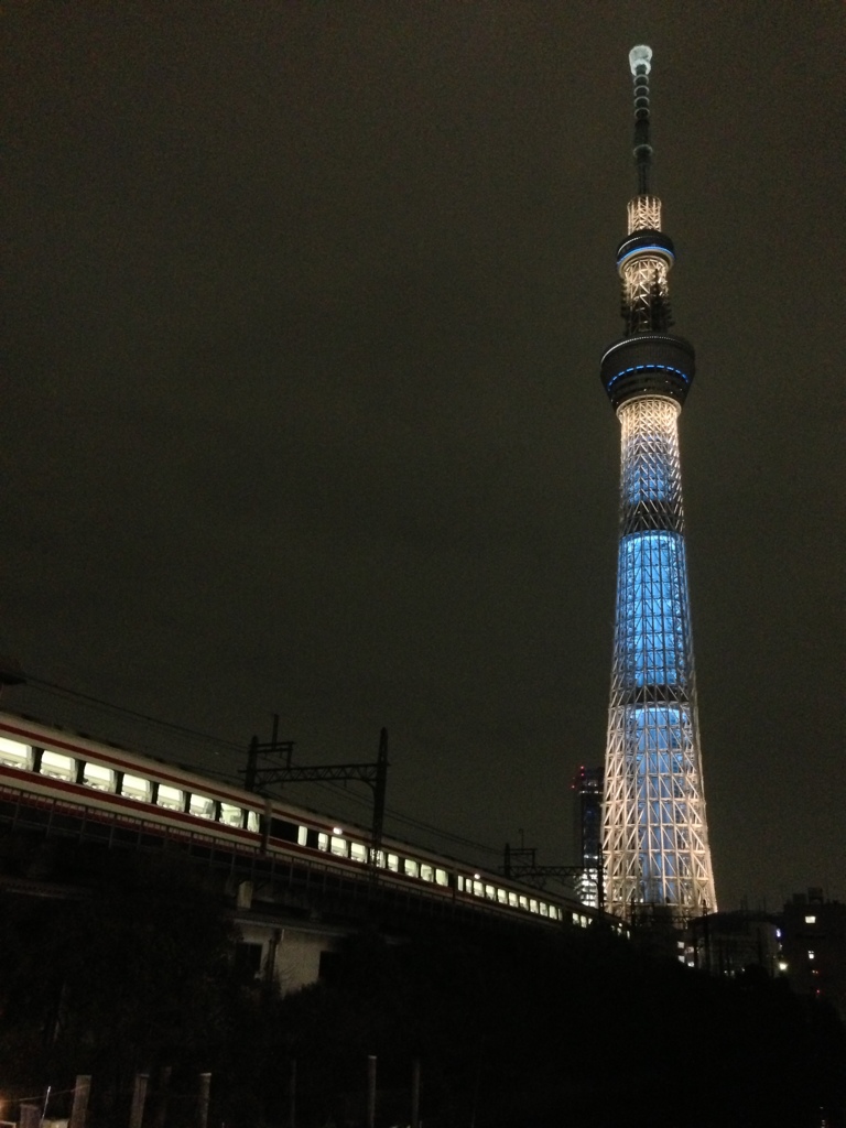 スカイツリーと電車