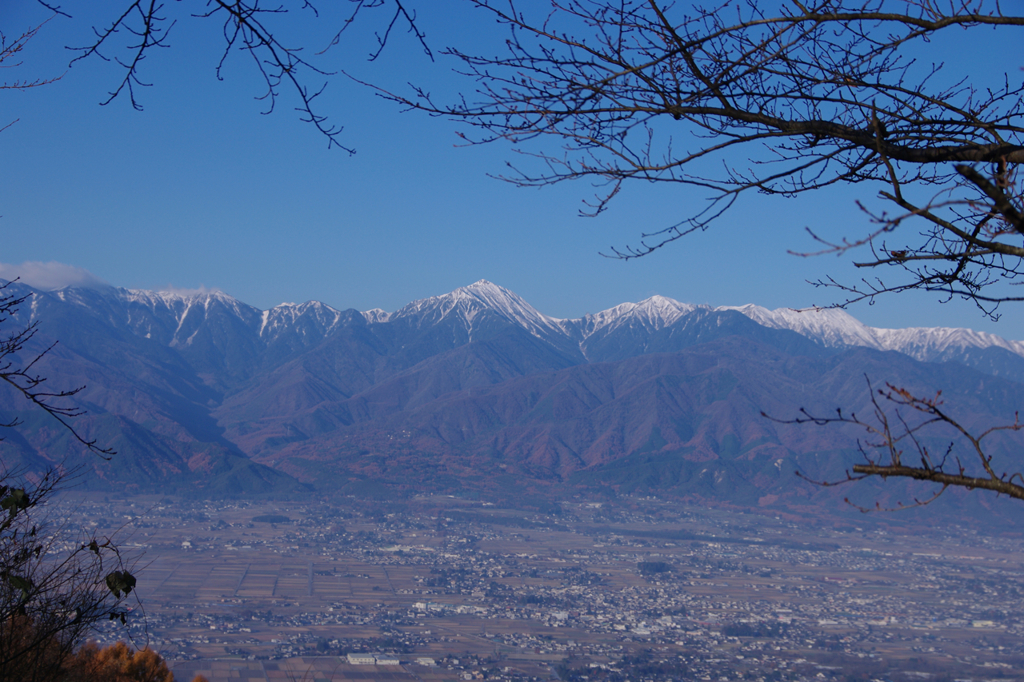 北アルプス雪景