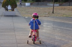 自転車練習中