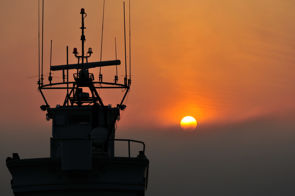 根室半島に沈む夕日