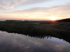 水面の夕景