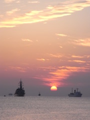 夕陽半分