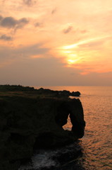 万座毛～夕日～