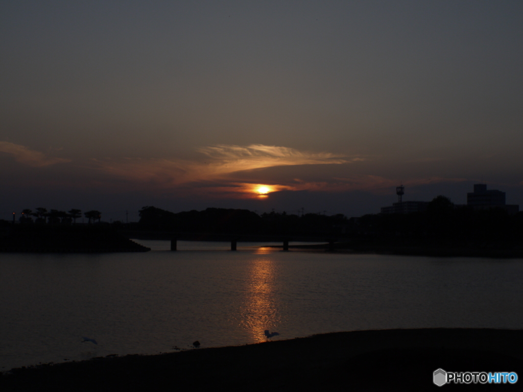 駕与丁池の夕暮れ