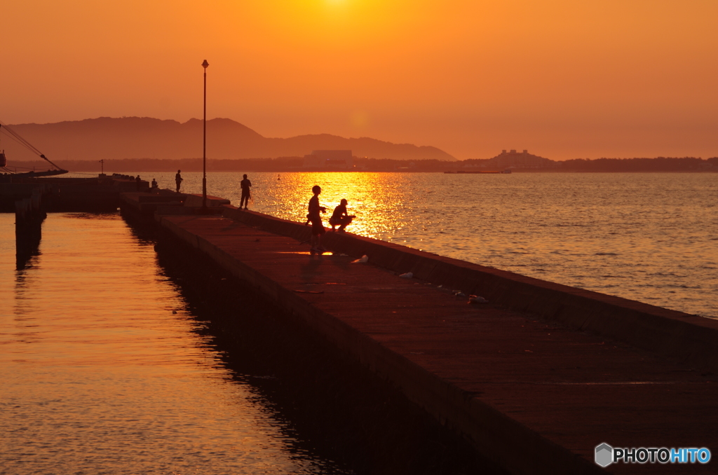 波止の夕暮れ②