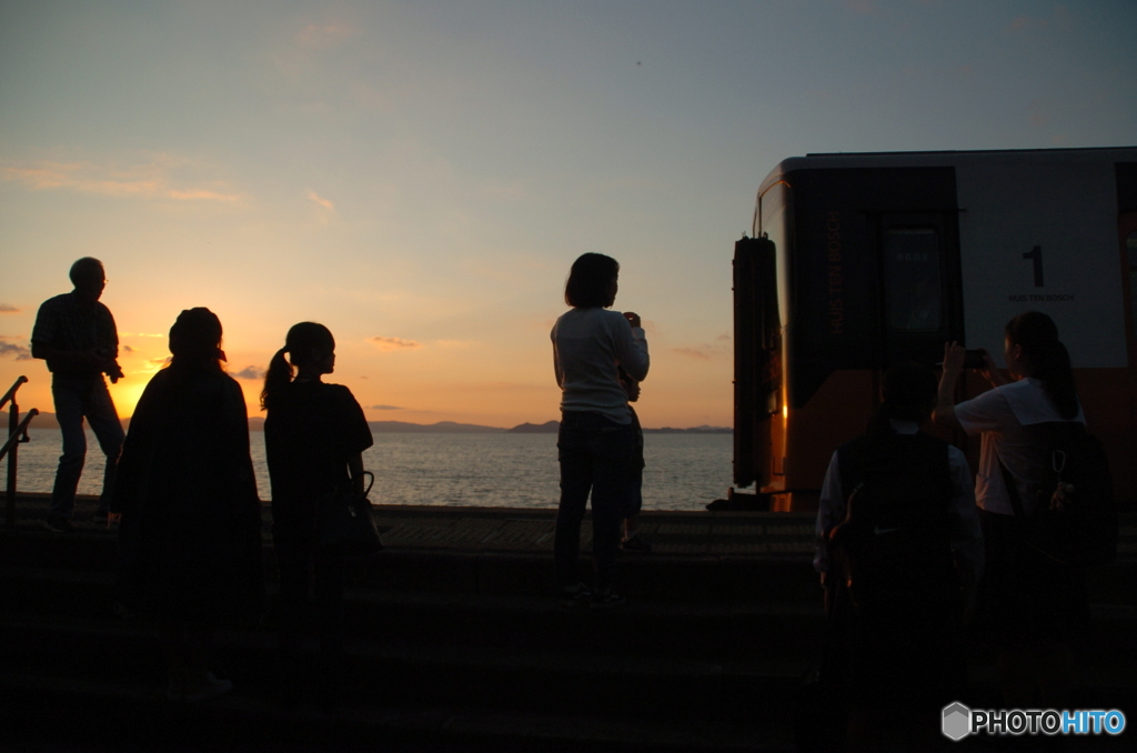 千綿駅夕景