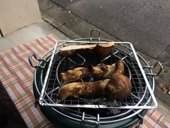 松茸炭火焼やってみた
