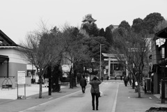 犬山城下町　城を撮る人