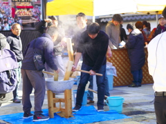 元旦の餅つき