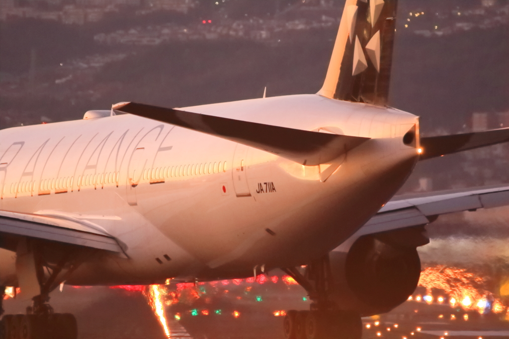 夕日の機体
