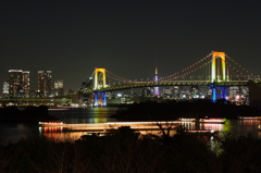 屋形船の光跡