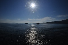 島までの船の上で