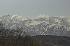 残雪の白馬連山