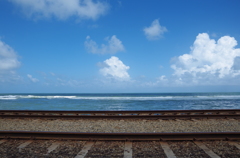 スリランカの海と線路