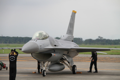 F-16 demo flight 駐機　千歳航空際