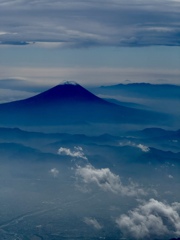 空から見る富士山