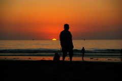 Sunset in the west coast of San Diego