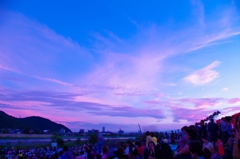 花火の前の夕焼け