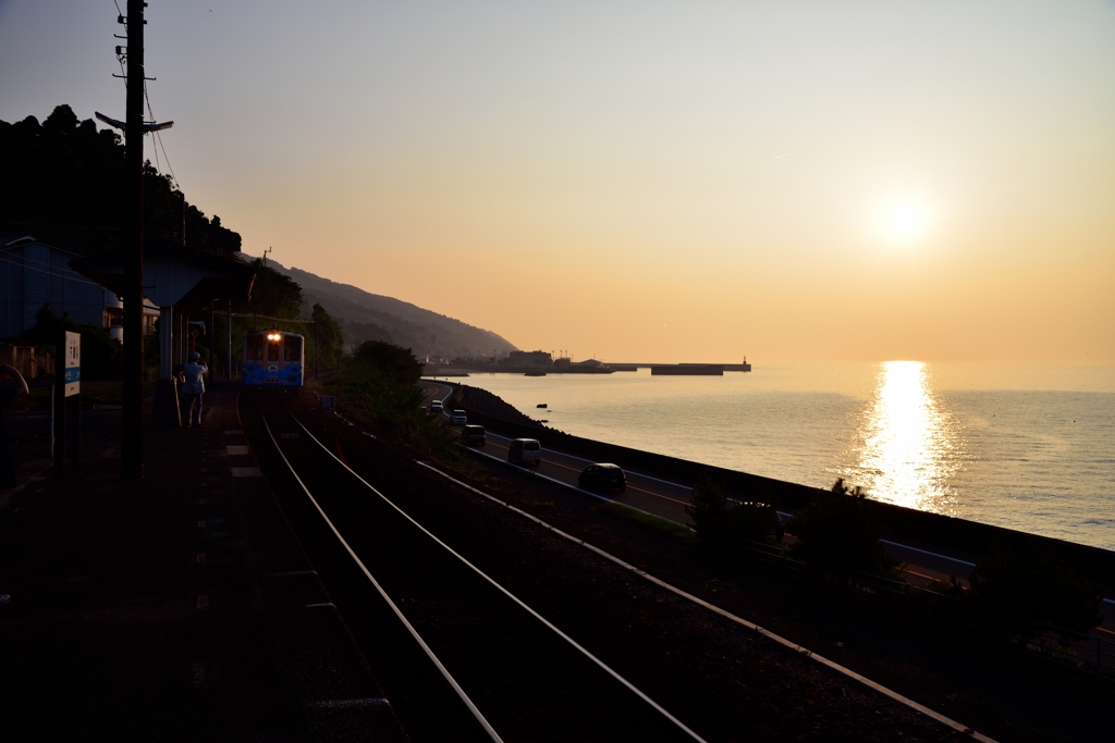 下灘駅　夕景