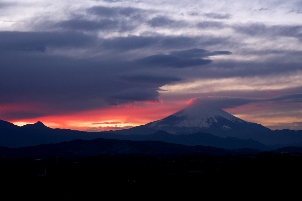 新年の夕暮れに