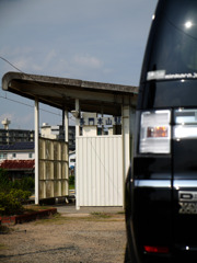 長門本山駅と愛車