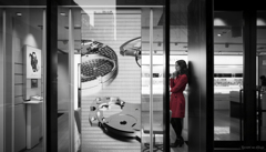 遊んで冬の街角