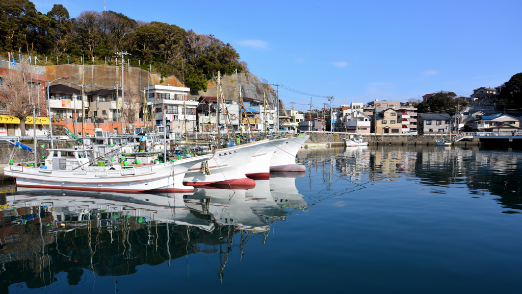 冬晴れ　三崎漁港